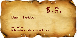 Baar Hektor névjegykártya
